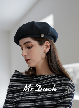 mrduck意大利进口骆驼绒贝雷帽