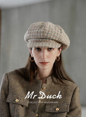 mrduck英国MOON全羊毛贝雷帽女冬