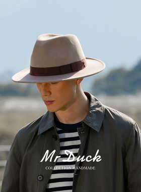 mrduck进口澳洲手工制兔毛毡帽男