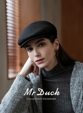mrduck2026秋冬新款羊毛呢鸭舌帽