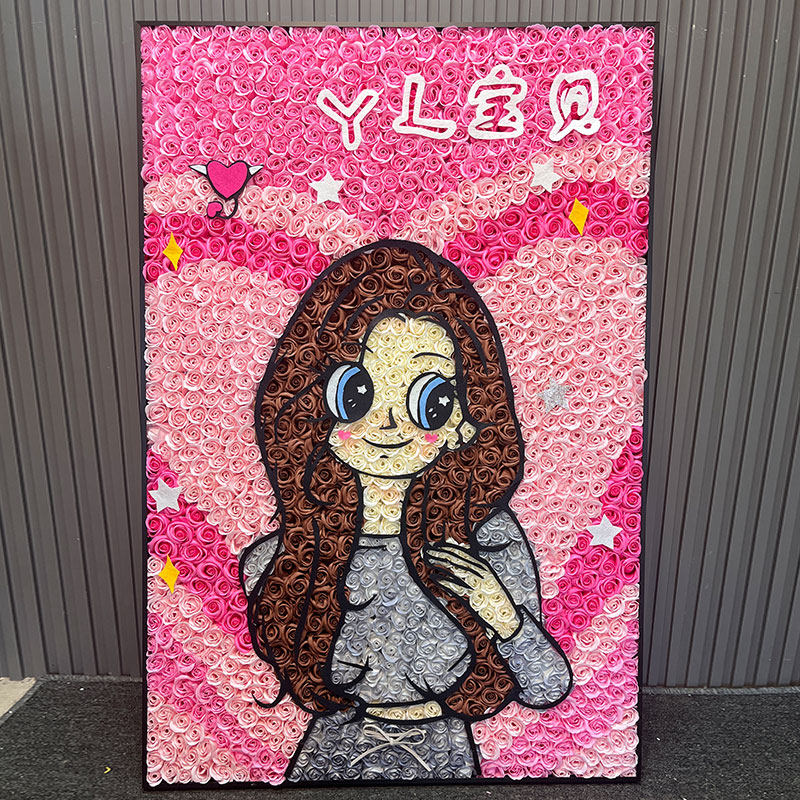 肥皂永生花照片订制照片真人头像客厅花墙女朋友过生日送什么礼物