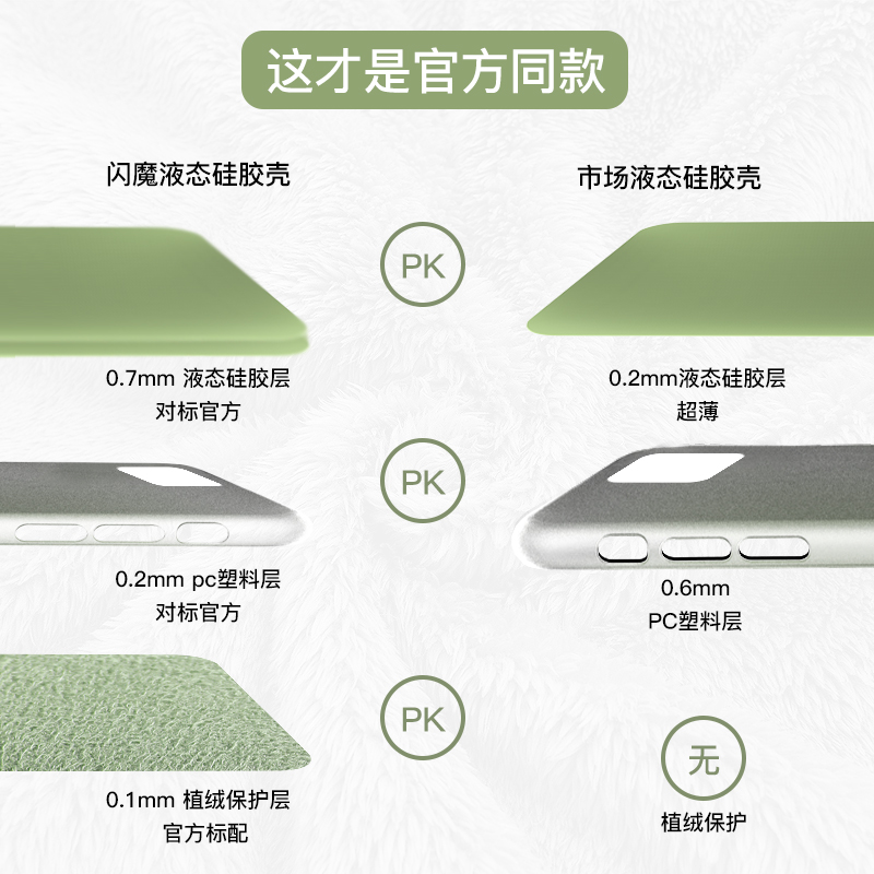 闪魔适用于苹果12手机壳方形镜头12pro液态硅胶11promax薄植绒12mini软套iPhone11纯色十2简约12pm全包围保护 - 图1