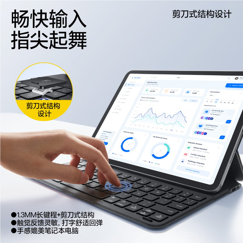 闪魔2024新款iPadair6妙控键盘蓝牙适用苹果pro11平板电脑10.9智能磁吸双面夹12.9寸保护壳套秒轻薄外接一体 - 图1