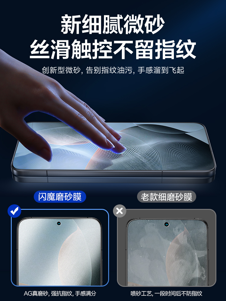 闪魔适用红米K70/K70pro磨砂钢化膜K60pro手机膜Redmi turbo3磨砂膜K60E新款冠军至尊全屏防指纹解锁e无白边 - 图0