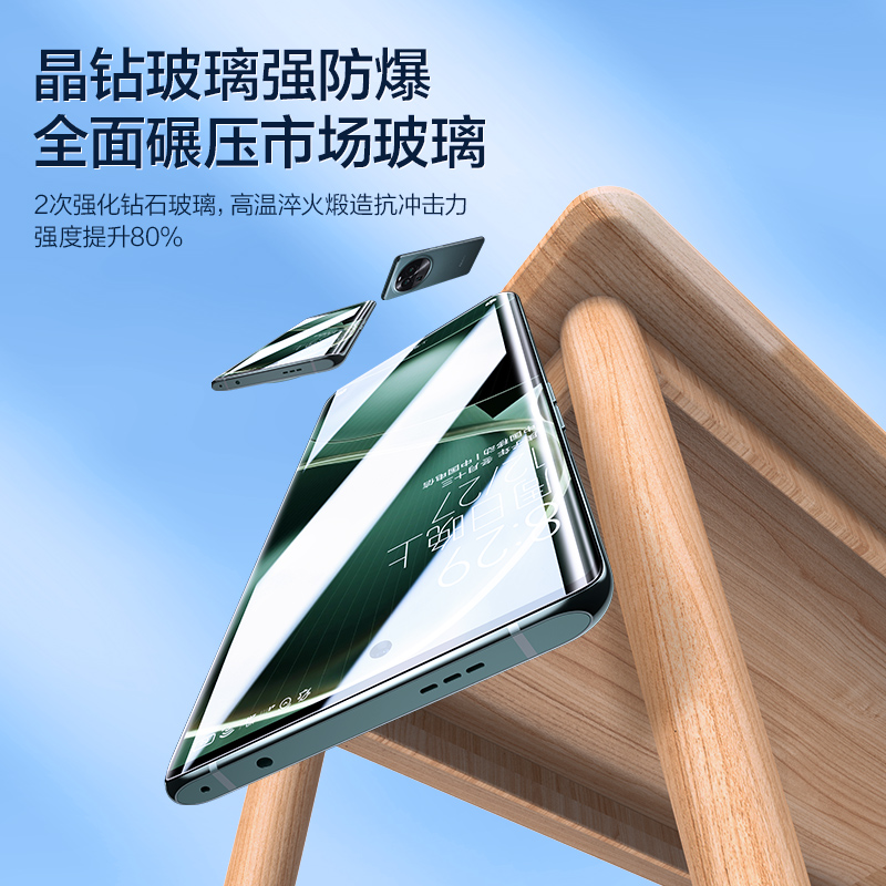 闪魔适用于OPPO Find X6Pro钢化膜X5Pro手机钢化膜新款uv全胶全屏覆盖OPPO曲屏保护X6高清防爆玻璃抗指纹贴膜-图1