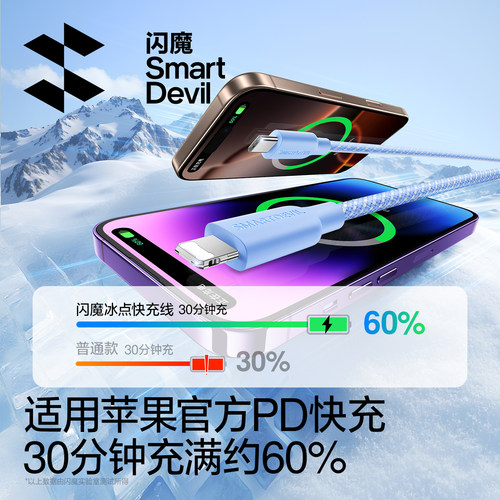 闪魔适用苹果18/17充电器线适用iphone16promax手机pd快充13编织14平板ipad12双typec转lightning数据线usb15 - 图0