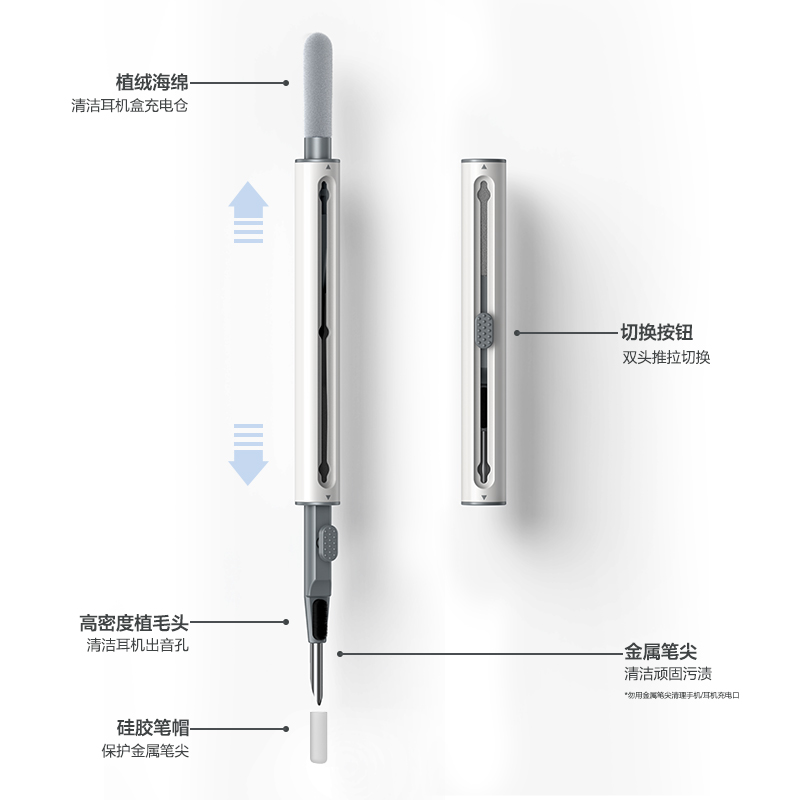 闪魔耳机清洁笔清理套装蓝牙充电盒铁粉除尘毛刷清洗工具适用于 - 图3