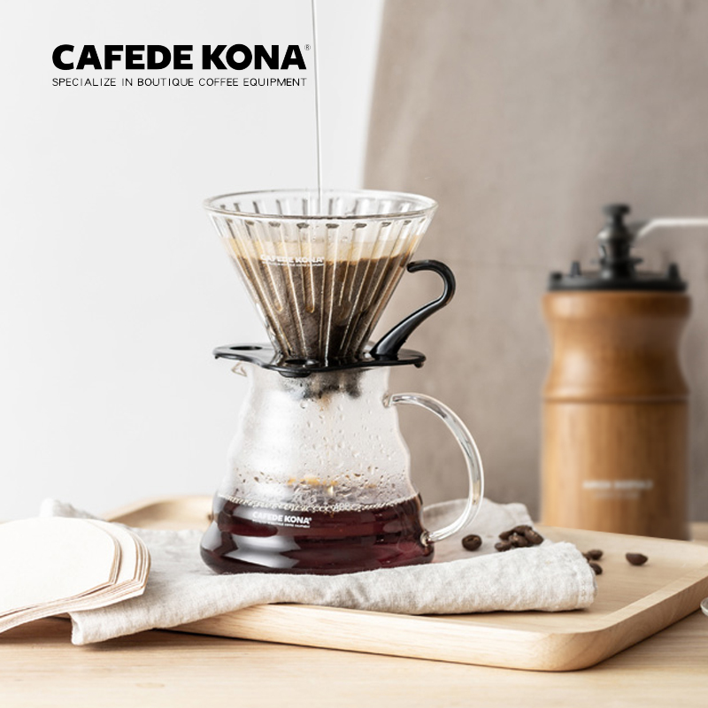 CAFEDE KONA咖啡壶手冲基础滴漏 时光滤杯云朵壶细口壶磨豆机套装