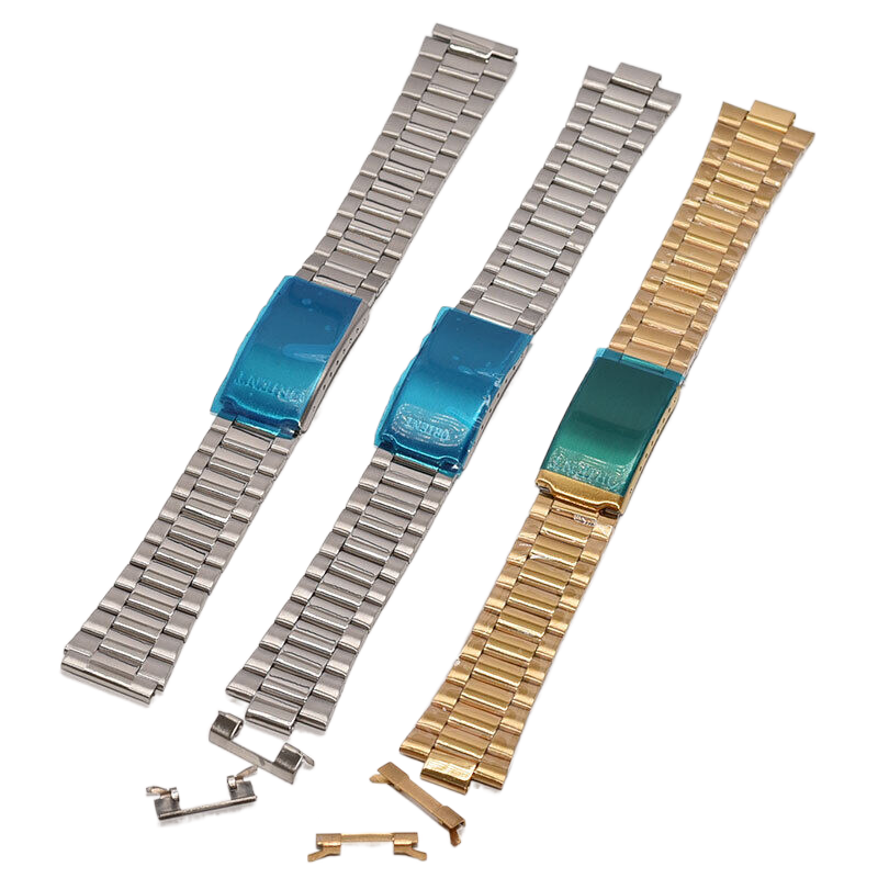 老款3星双狮平口钢带3A不锈钢金色包片表带18mm弧口表链手表配件,淘宝优惠券,粉丝福利购,淘宝优惠卷