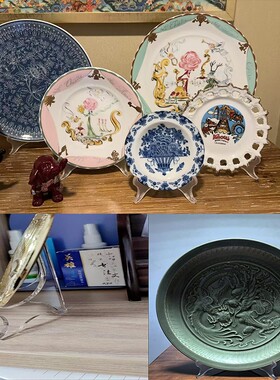 亚克力高透明多尺寸盘子展示架子