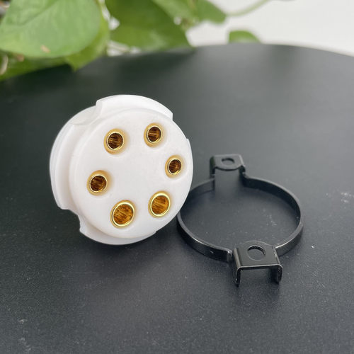 EIZZ特氟龙WE310A管座6脚铜镀金特富龙插座58,10米12C,7米12C用 - 图1