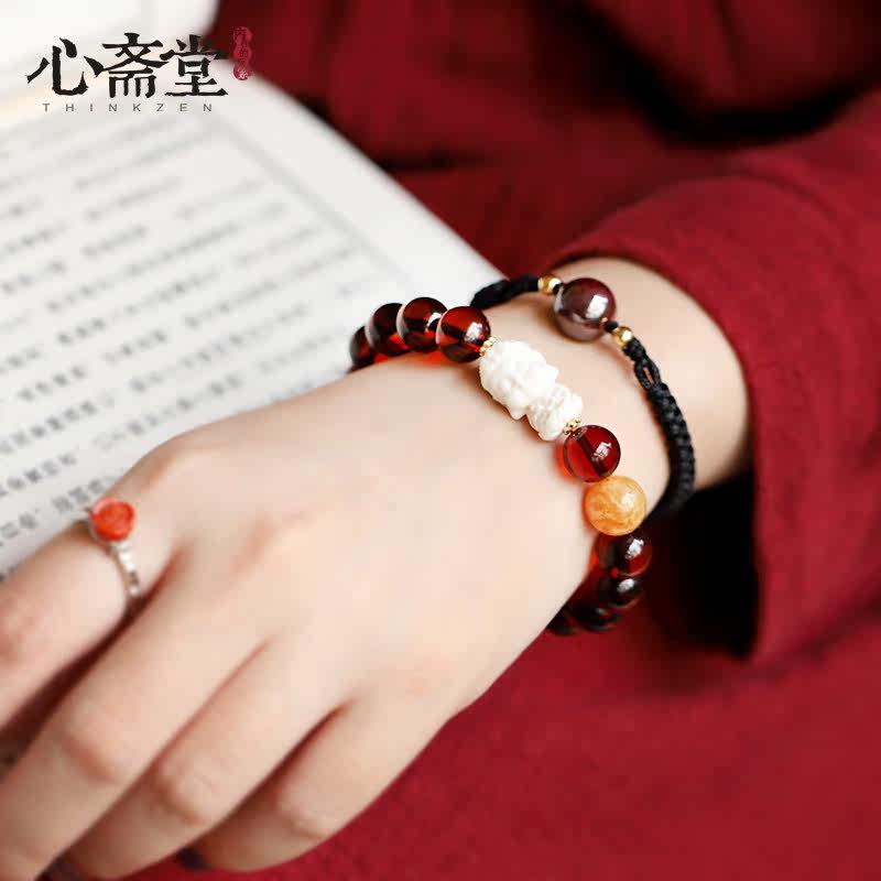 心斋堂【本愿】天然净体血珀手串手链 心斋堂手链