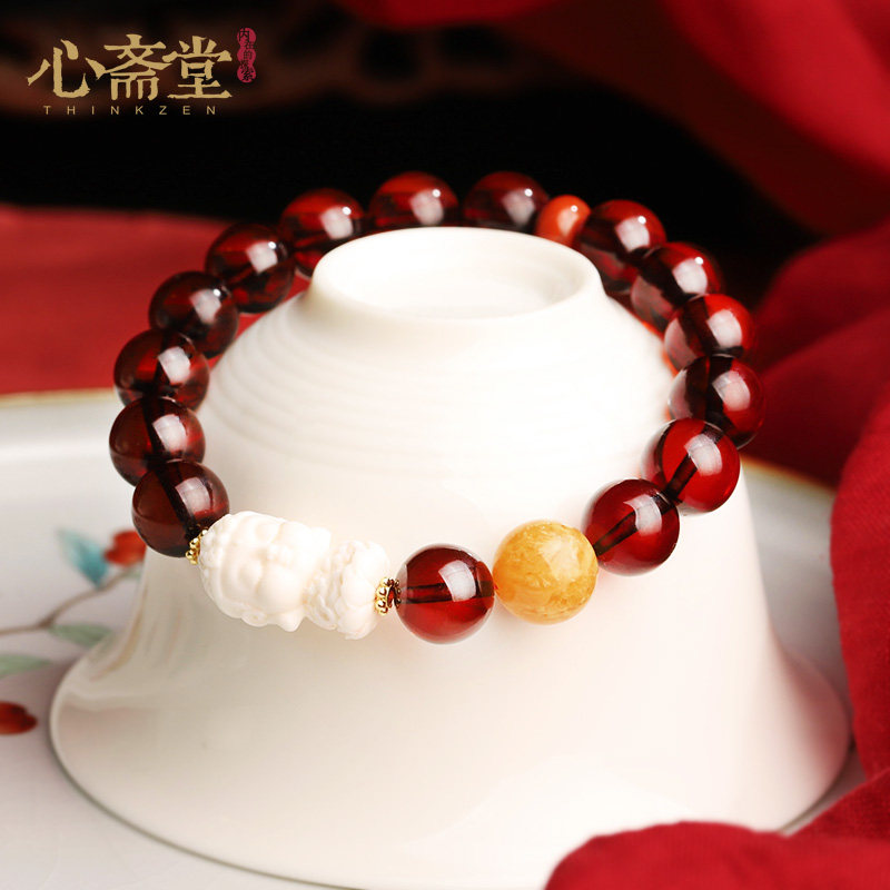 心斋堂【本愿】天然净体血珀手串手链 心斋堂手链