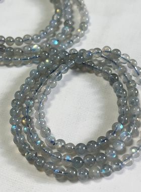 灰月光多圈手串月光石手链长石百搭蓝月光多圈小卡数月光石