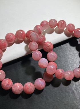 蔷薇石手串红色蔷薇辉石樱花雨蔷薇手链