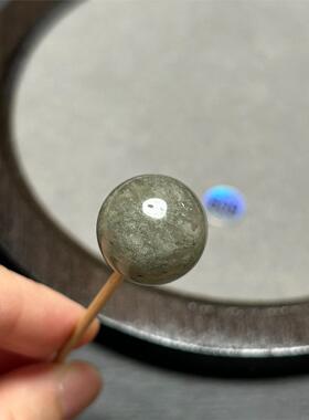【已出】17.1mm灰绿千层幽灵水晶圆珠单珠灰绿色调比较