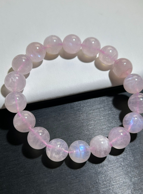 月光石手串女款粉色单圈手链时尚女士素圈冰透一物一拍