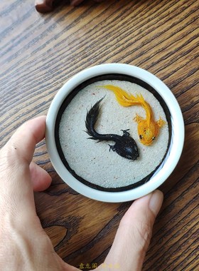 摆饰品桌面树脂画盘龙阁