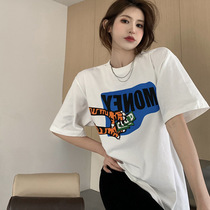 奥特莱斯大牌推荐清仓捡漏慵懒风宽松短袖春季百搭学生上衣ZX8105