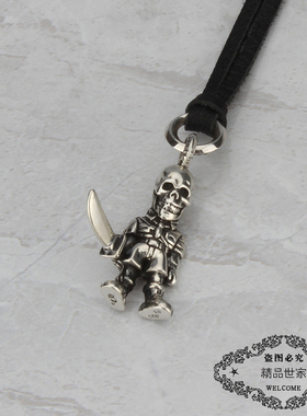 骷髅项链纯银吊坠网红同款