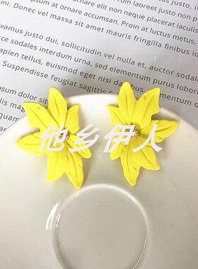 美国代购优雅大金属花朵吊坠耳坠