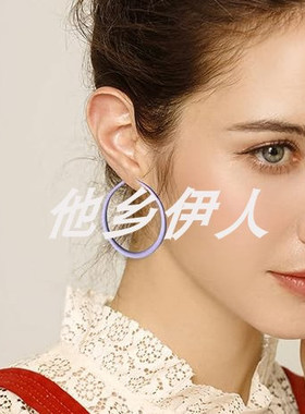 美国代购复古年代亚光金属耳环