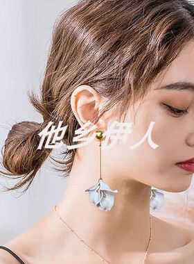 美国代购亚克力花瓣流苏耳环