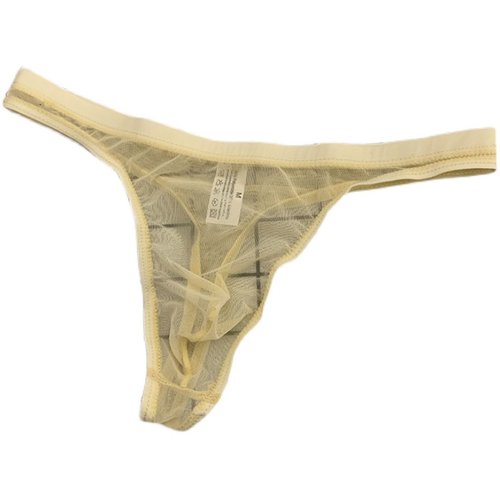 丁字裤男用透明紧身性感超薄款透气网纱冰丝内裤男性惑T短裤低腰 - 图3