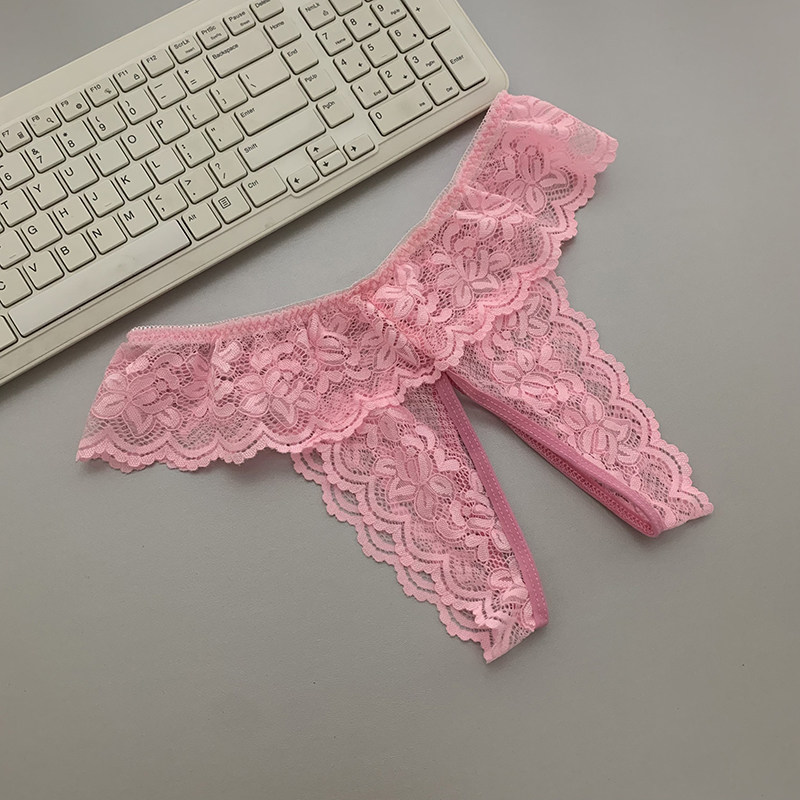 蕾丝内裤女花朵性感超火辣纯欲风丁字裤诱惑开叉柔软中腰超大码胖,淘宝优惠券,粉丝福利购,淘宝优惠卷