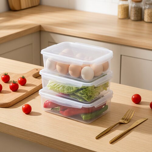 长方形透明密封保鲜盒食品级蔬果收纳塑料饭盒微波冷藏水果饭菜盒 - 图2