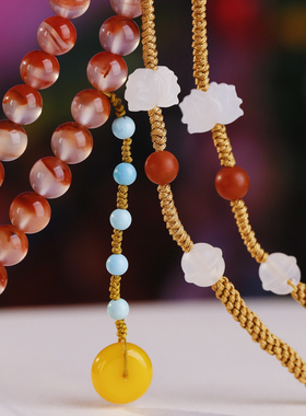 飞花潜入荔枝冻项链白玉蜜蜡