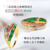 Tara Ring | 18K Gold Diamond Ring Six-Word Mantra White and Green Tara Mantra Triple Protection Original