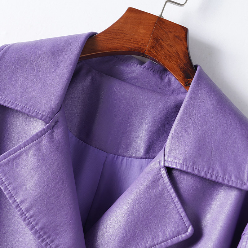 皮衣女真皮外套常规翻领双排扣韩版宽松皮夹克春秋新款海宁绵羊皮,淘宝优惠券,粉丝福利购,淘宝优惠卷