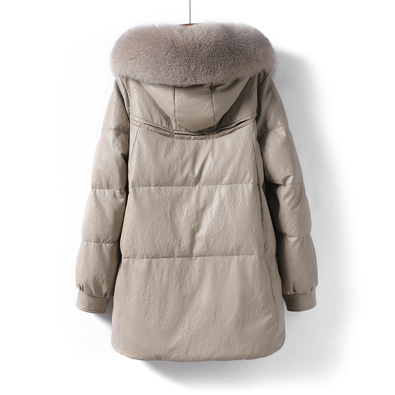 海宁真皮羽绒服女常规款连帽狐狸毛领90白鸭绒小个子新款绵羊皮衣,淘宝优惠券,粉丝福利购,淘宝优惠卷