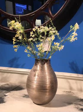 复古银色拉丝花瓶摆件正版现货