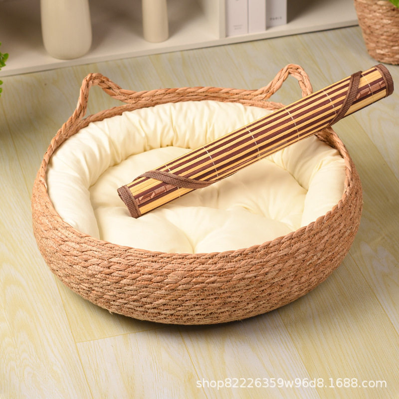 草编藤编猫窝四季通用夏季夏天清凉网红猫抓窝猫舍猫房子宠物窝猫,淘宝优惠券,粉丝福利购,淘宝优惠卷