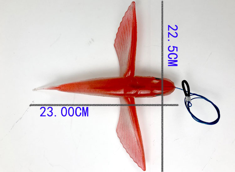 新款海钓飞鱼 拟饵软饵鬼头 金枪鱼旗鱼船钓放流假饵鱼饵拖钓饵 - 图1