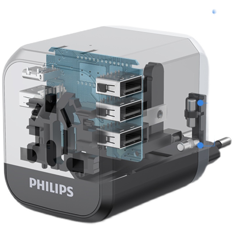 飞利浦转换插头全球通用英标日本港版转换器出国欧标万能USB插座