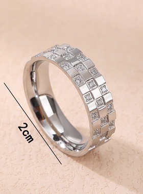 钛钢戒指女不掉色时尚个性食指戒小众设计感高级轻奢手饰品