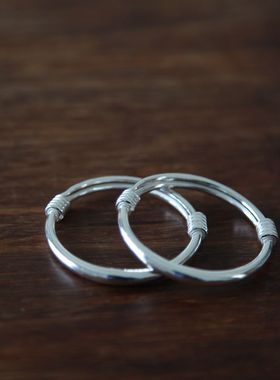 纯手工手镯成人版婴儿纯银手镯