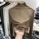 Pile collar sexy ບາງໆ see-through ຕາຫນ່າງ ເສື້ອທີເຊີດແຂນຍາວສໍາລັບແມ່ຍິງ 2025 ພາກຮຽນ spring ແລະ summer ເສື້ອຍືດຊັ້ນໃນແລະດ້ານລຸ່ມໃຫມ່