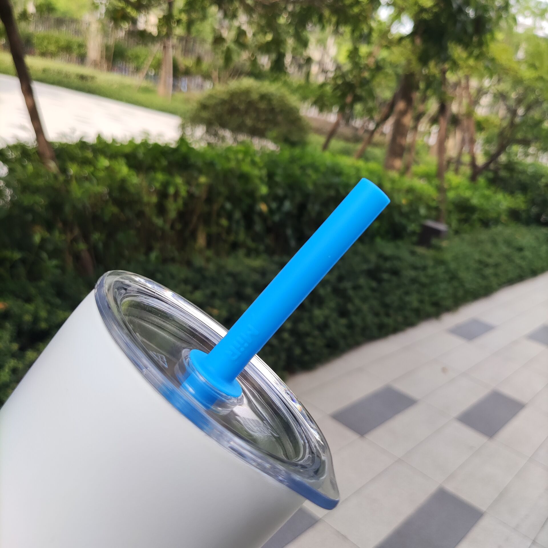 在途日本本土blue bottle coffe蓝瓶子吸管杯子透明硅胶盖子