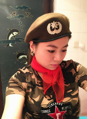 羊毛呢水兵舞保安表演蓓蕾帽子