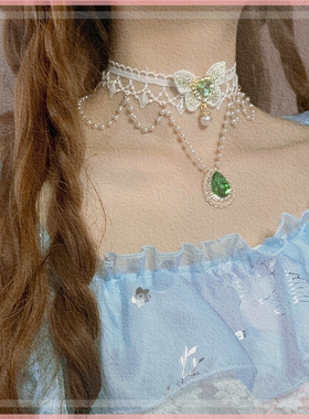 蝴蝶仙女百搭颈链珍珠