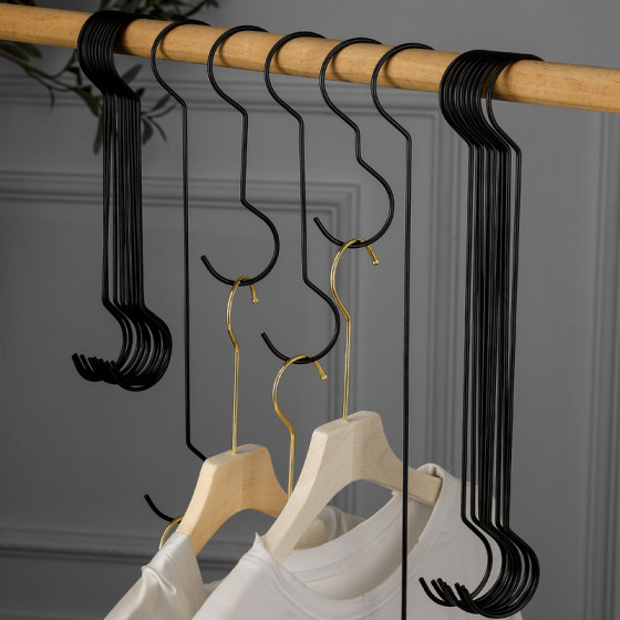Thick double round S-shaped clothes with hooks
