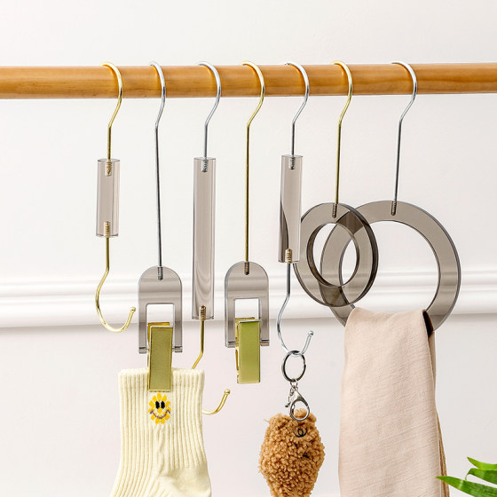 Acrylic smoke gray transparent clothes hanger circle hook