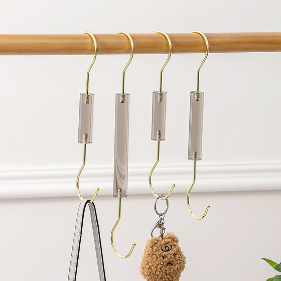 Acrylic long s hook metal hook transparent coat rack
