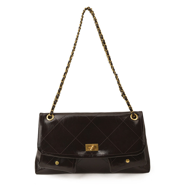 跨境小香风菱格链条包2026春新款腋下包女高级感单肩包通勤斜挎包,淘宝优惠券,粉丝福利购,淘宝优惠卷