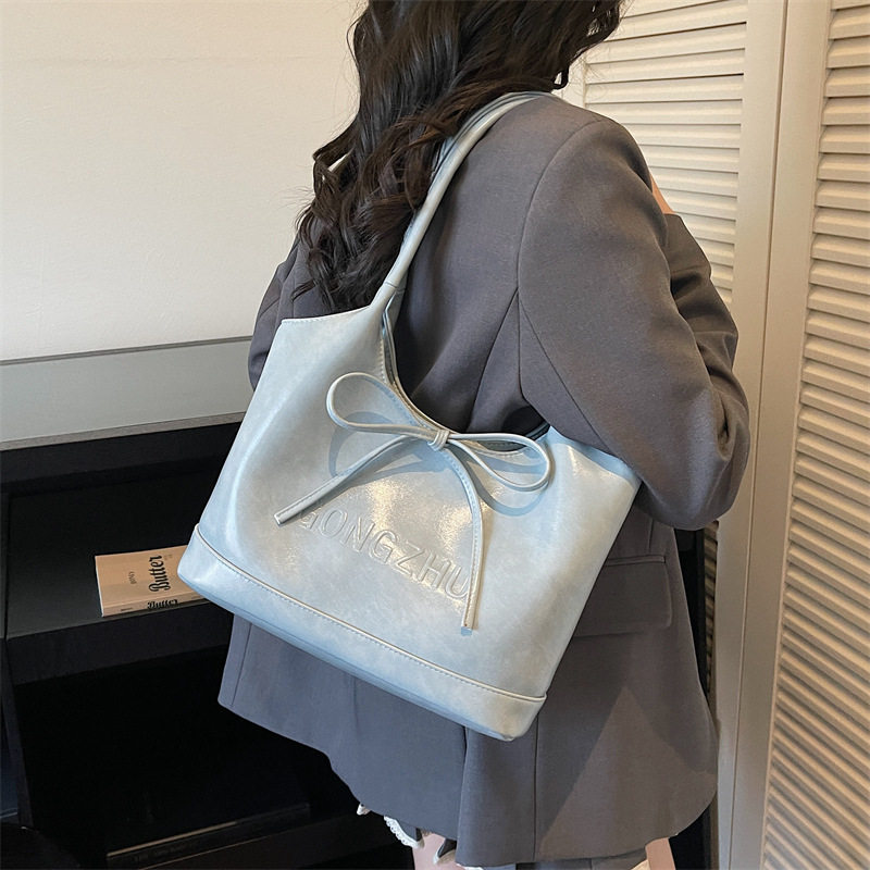 蝴蝶结腋下包包女式2026春新款韩版潮时尚大容量托特包复古单肩包,淘宝优惠券,粉丝福利购,淘宝优惠卷