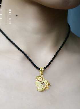 原创吊坠姜央银镀金锁骨链中性